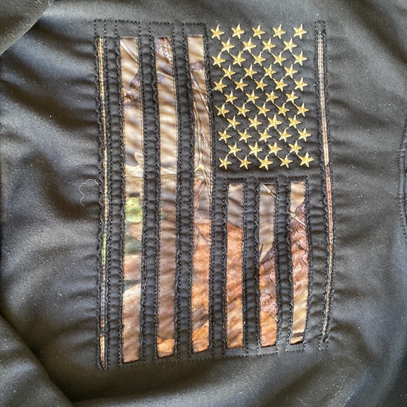 Mens black/camo flag sweatshirt - Picture 2 of 3